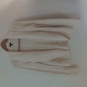 Talbot's cream cable knit wool blazer